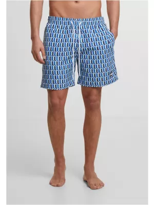 Pantaloni scurți de baie URBAN CLASSICS TB2679 MODEL RETRO ALBASTRU