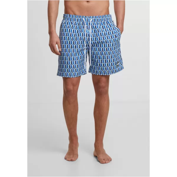  Pantaloni scurți de baie URBAN CLASSICS TB2679 MODEL RETRO ALBASTRU 