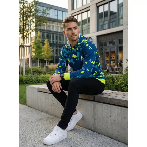  Hanorac funcțional premium pentru bărbați ALTISPORT VOJ/ALM108MI01 BLEUMARIN-GALBEN NEON 