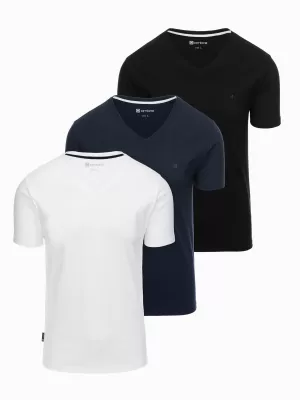 Cămașă pentru bărbați OMBRE Z100 AMESTECAȚI ALB/BLEUMARIN/NEGRU