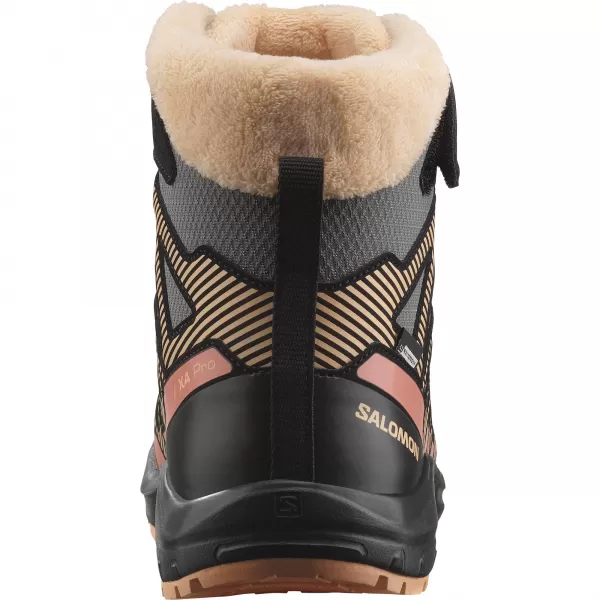  Pantofi pentru copii SALOMON XA PRO V8 WINTER WATERPROOF J COTON/NEGRU/PIERSICĂ FUZZ 