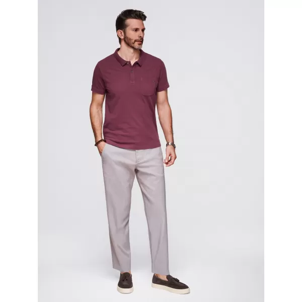  Mens t -thirt cu guler OMBRE OM-POWS-0142 MARO 