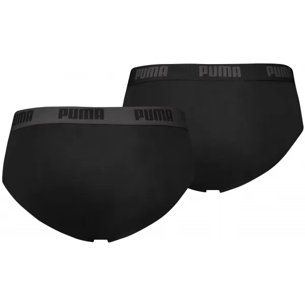  Briefuri pentru bărbați PUMA BASIC BRIEF 2P 88910006 NEGRU/NEGRU 