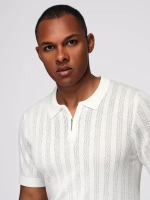 Tricou pentru bărbați OMBRE OM-POSS-0158 ALB