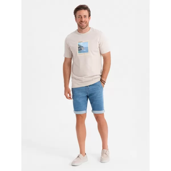  Pantaloni scurţi OMBRE OM-SRDS-0161 ALBASTRU DESCHIS 