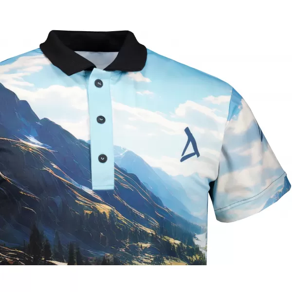  Tricou funcțional pentru bărbați cu guler premium ALTISPORT VOJ/ALM116TR05 MUNŢI 
