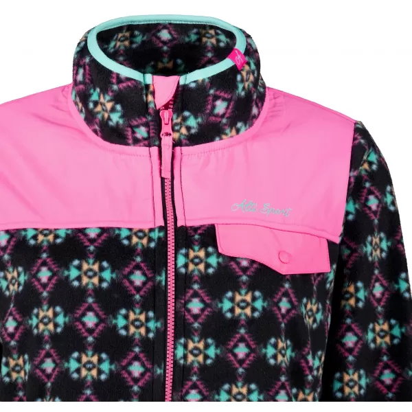  Hanorac de damă din fleece ALTISPORT GENESIS NEGRU/BEJ DESCHIS 
