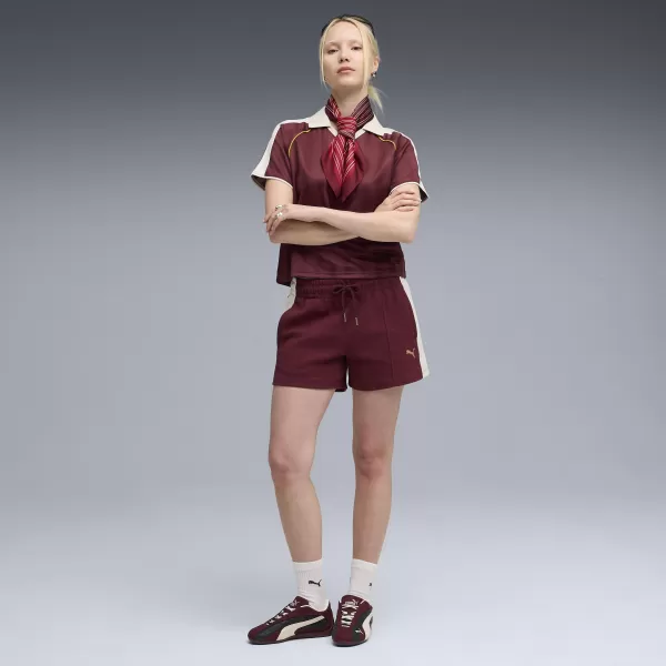  Pantaloni scurți pentru doamne PUMA T7 PINTUCK SHORTS 4' 63213996 RUBY SHIMMER 