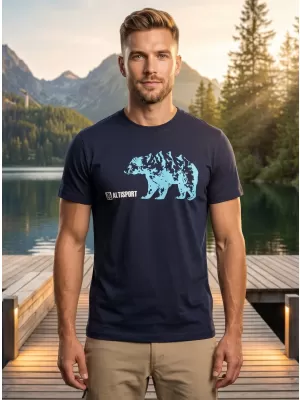Tricou pentru bărbați cu mâneci scurte ALTISPORT ALM193129 SEA -BLUE