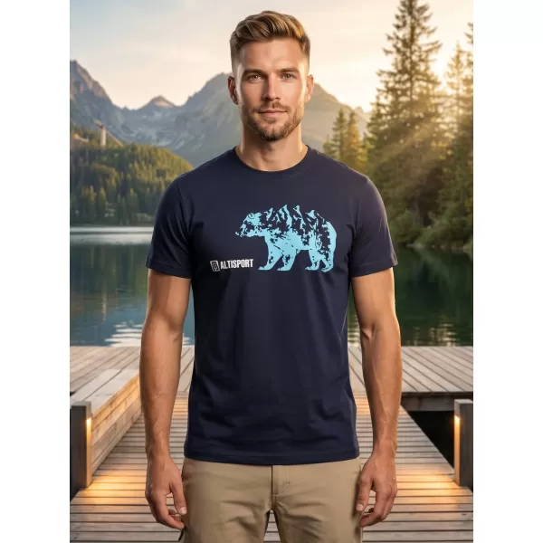  Tricou pentru bărbați cu mâneci scurte ALTISPORT ALM193129 SEA -BLUE 