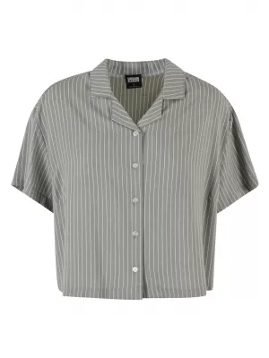 Cămașă de damă URBAN CLASSICS TB4365 MĂSLINIU PAL/ALB