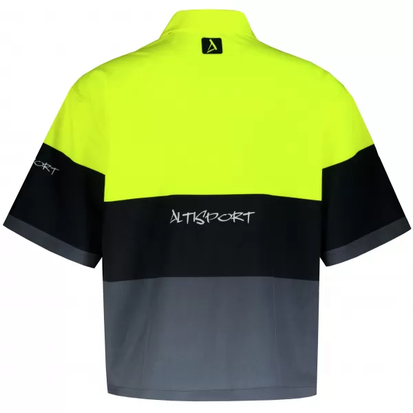  Cămașă premium pentru bărbați ALTISPORT VOJ/ALM051KOS01 GALBEN NEON/GRI 