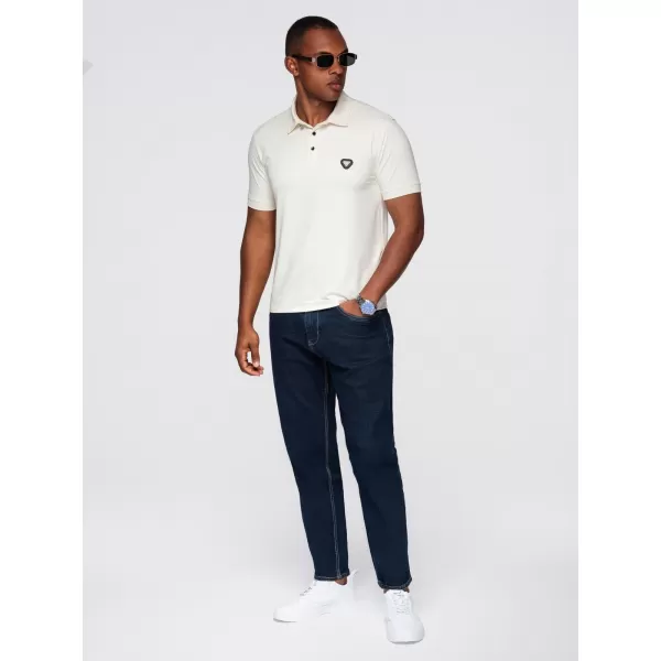  Mens t -thirt cu guler OMBRE OM-POSS-0150 CREMĂ 