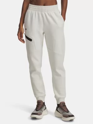 Pantaloni de trening pentru femei UNDER ARMOUR UNSTOPPABLE FLC JOGGER 1379846-110 ALB