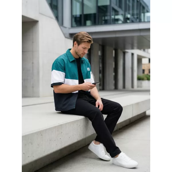  Cămașă premium pentru bărbați ALTISPORT VOJ/ALM051KOS01 KEROSEN/NEGRU 