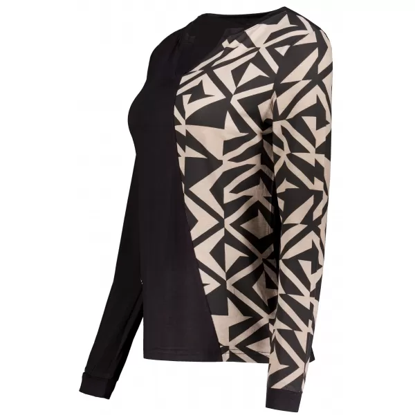  Tricou pentru femei KIXMI VIVIANE NEGRU/BEJ 