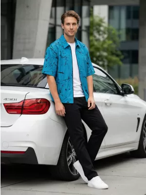 Cămașă premium pentru bărbați ALTISPORT VOJ/ALM034KOS01 SMARALD