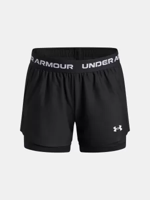 Pantaloni scurți pentru fete UNDER ARMOUR UA TECH PLAY UP 2N1 SHORT 6004985-005 NEGRU