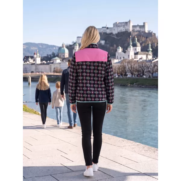  Hanorac de damă din fleece ALTISPORT GENESIS NEGRU/BEJ DESCHIS 
