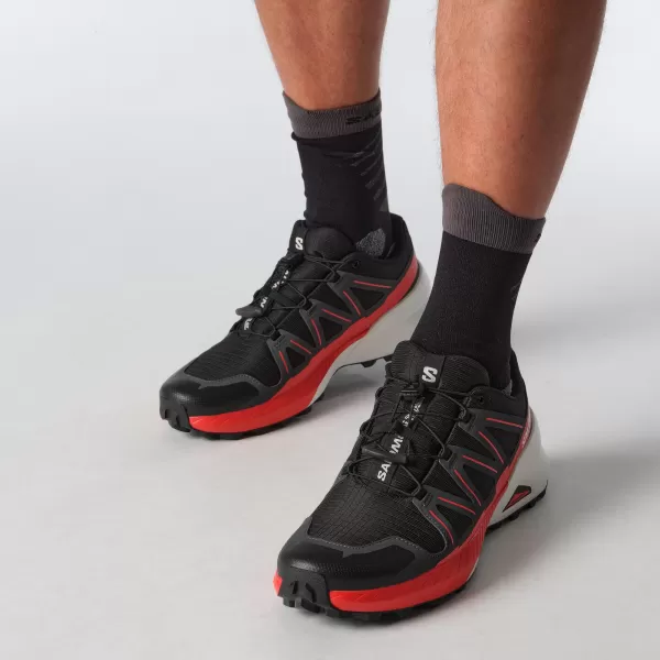  Pantofi pentru bărbați SALOMON SPEEDCROSS PEAK NEGRU/ASFALT/ROSU APRINS 