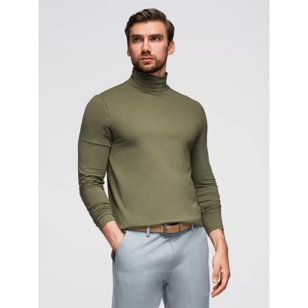  Cămaşă OMBRE OM-LSCL-0130 VERDE MĂSLIN ÎNCHIS 