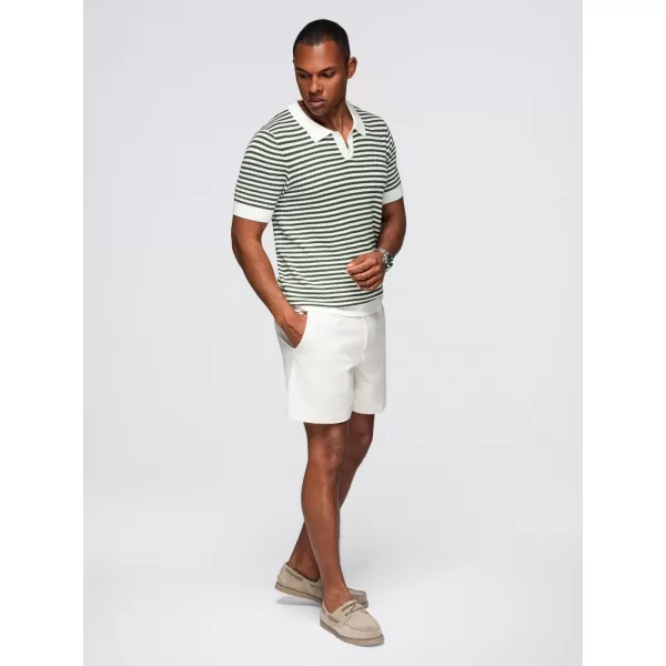  Tricou pentru bărbați OMBRE OM-POSS-0161 ALB ȘI MĂSLIN 