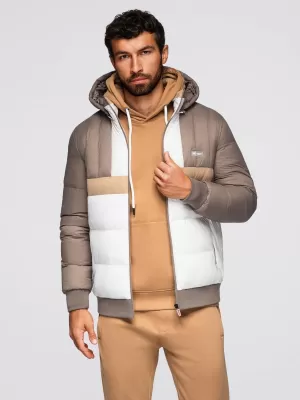 Sacou OMBRE OM-JALP-0296 BEJ ȘI ALB