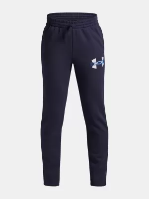 Pantaloni de trening pentru băieți UNDER ARMOUR UA RIVAL FLC CBLCK GRPHC JGR 6004995-403 ALBASTRU