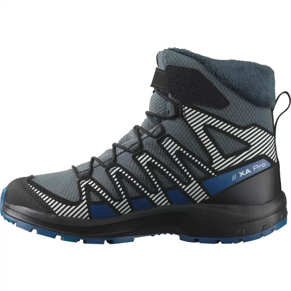  Pantofi pentru copii SALOMON XA PRO V8 WINTER WATERPROOF J TURBULENȚĂ/NEGRU/ALBASTRU ÎNCHIS 