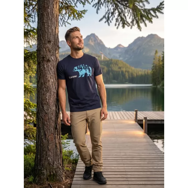 Tricou pentru bărbați cu mâneci scurte ALTISPORT ALM193129 SEA -BLUE 