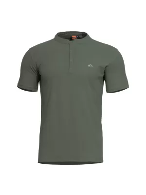 tricou PENTAGON LEVANTES HENLEY T-SHIRT K09025 VERDE CAMO