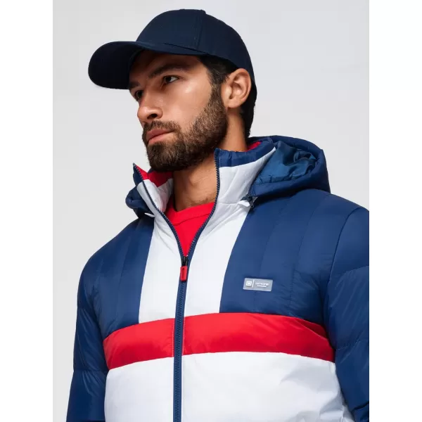  Sacou OMBRE OM-JALP-0296 ALBASTRU ȘI ALB 