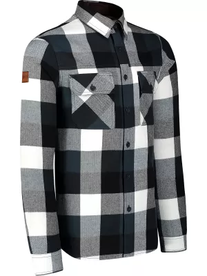Cămașă de flanelă NORDBLANC QUANTUM NBSSM8243 GRI/VERDE