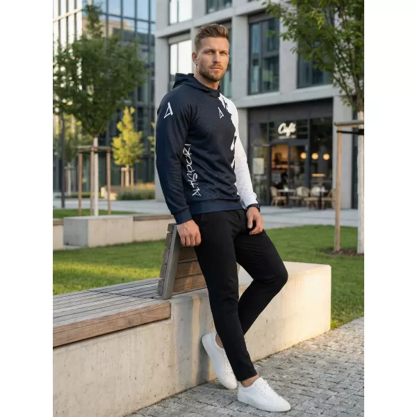  Premium cu hanorac funcțional pentru bărbați ALTISPORT VOJ/ALM112MI01 ALB-NEGRU 