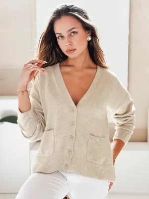 Cardigan pentru doamne DSTREET MY2511 PORTOCALE