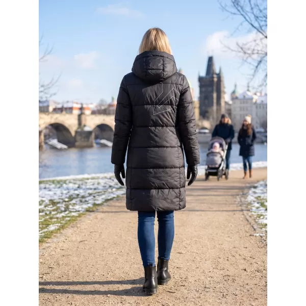  Palton de damă KIXMI VENECIA NEGRU/ALB 