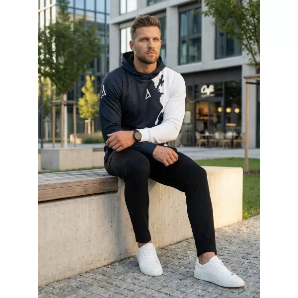  Premium cu hanorac funcțional pentru bărbați ALTISPORT VOJ/ALM112MI01 ALB-NEGRU 