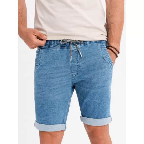  Pantaloni scurţi OMBRE OM-SRDS-0161 ALBASTRU DESCHIS 