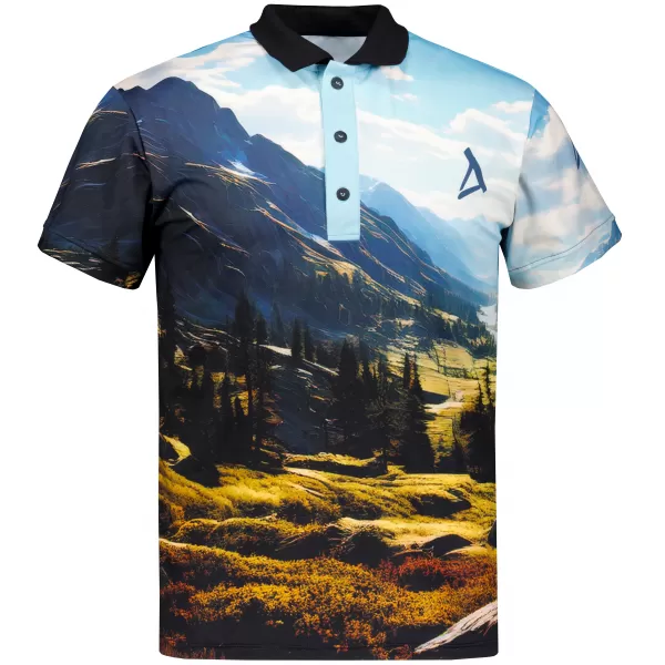  Tricou funcțional pentru bărbați cu guler premium ALTISPORT VOJ/ALM116TR05 MUNŢI 