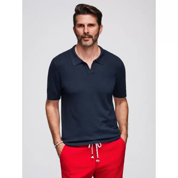  Tricou pentru bărbați OMBRE OM-POSS-0159 ALBASTRU MARIN 