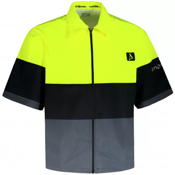  Cămașă premium pentru bărbați ALTISPORT VOJ/ALM051KOS01 GALBEN NEON/GRI 