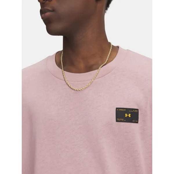  Tricou pentru bărbați UNDER ARMOUR UA HWT WOVEN LABEL SS 6005668-673 ROZ 