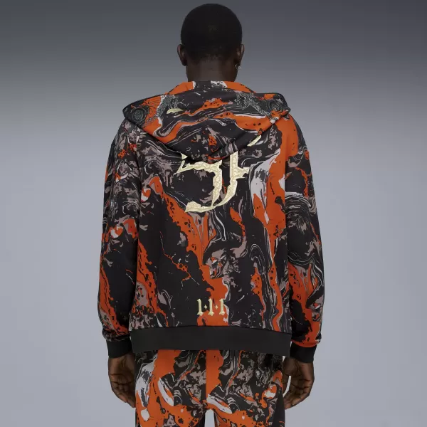  Hanorac pentru bărbați PUMA LAFRANCE HEEM ERA FULL ZIP 63247101 PORTOCALIU GLO/AOP 