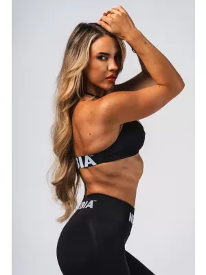Sutien sport cu ridicare fără cusături FLOW SEAMLESS 495 BLACK Nebbia