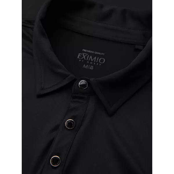  Tricou pentru bărbați cu guler OMBRE OM-POLS-0139 NEGRU 