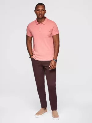 Mens t -thirt cu guler OMBRE OM-POWS-0142 ROZ