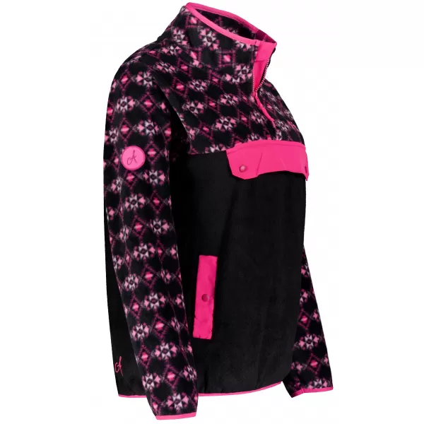 Hanorac de damă din fleece ALTISPORT GEMMY NEGRU/ROZ 