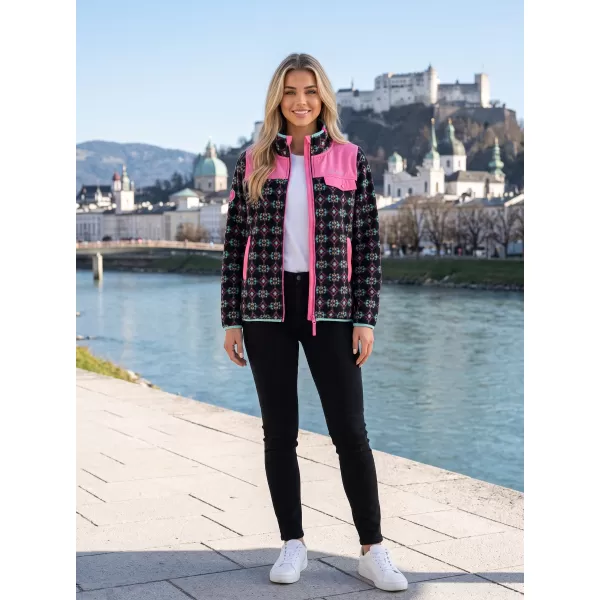  Hanorac de damă din fleece ALTISPORT GENESIS NEGRU/BEJ DESCHIS 
