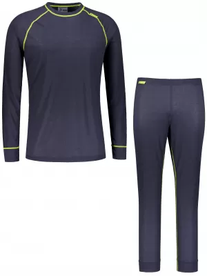 Set termic pentru bărbați ALTISPORT GAIN GRI ÎNCHIS/LIME