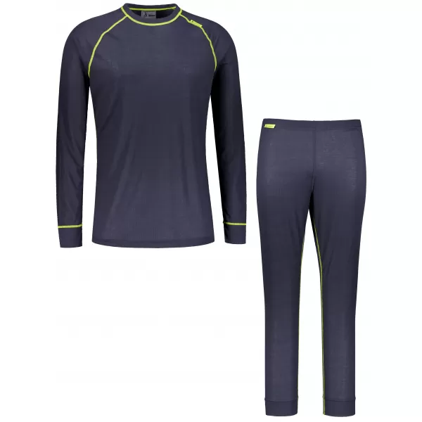  Set termic pentru bărbați ALTISPORT GAIN GRI ÎNCHIS/LIME 